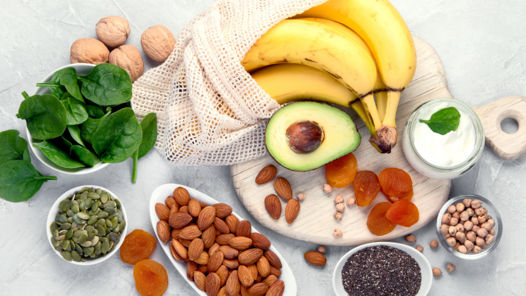 This image shows a variety of foods that can be put into macro categories that can be considered for lean bulk macros.